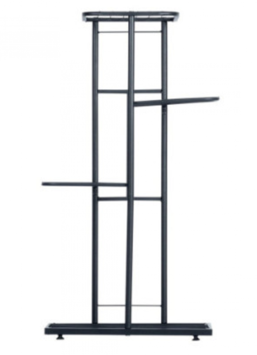 Blomsterställ i metall svart 4 nivåer 80 cm – modernt växtställ för hem och kontor